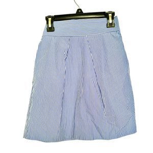 J Crew Womens Skirt Size 000 Blue Railroad Striped Tie Front Mini Short Blue